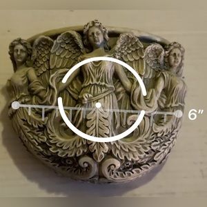 Jaimy Vintage Wall Art,  Angel candle taper holder shelf 5” X 5.5” x 3”